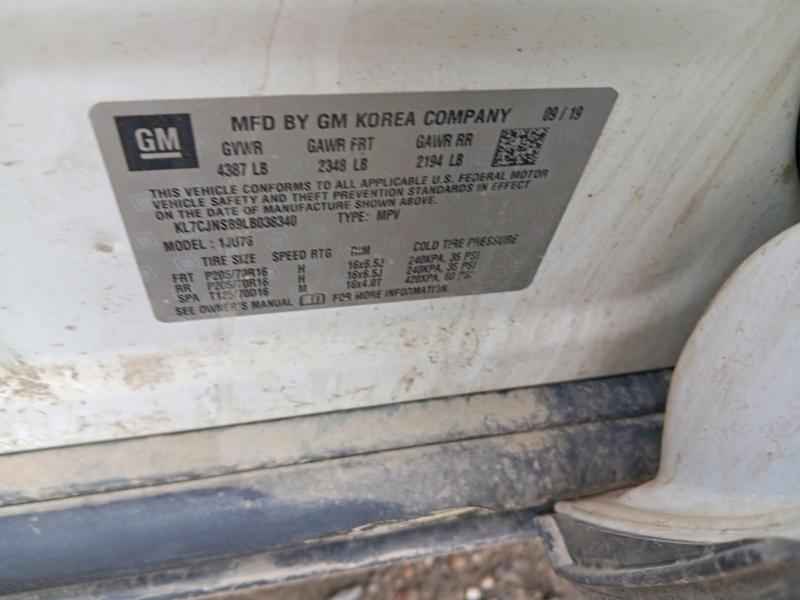 Aukcja sprzedaży 2020 Chevrolet Trax, vin: KL7CJNSB9LB038340, numer aukcji: 61039746