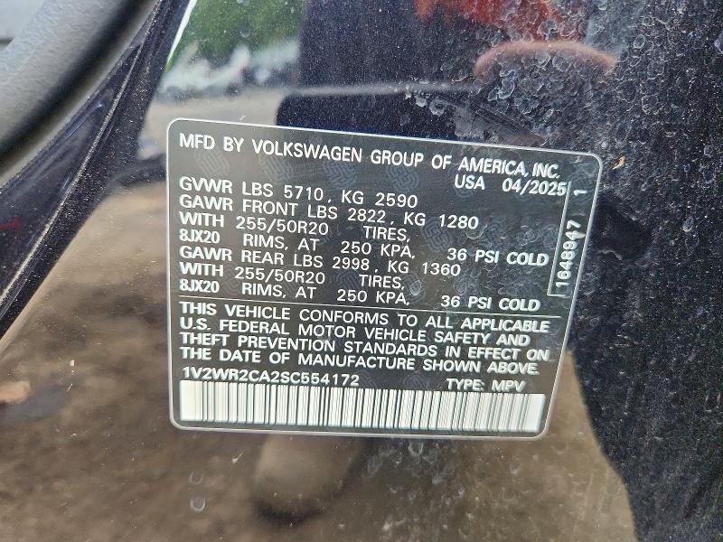 Продажа на аукционе авто 2025 Volkswagen Atlas, vin: 1V2WR2CA2SC554172, номер лота: 61542576