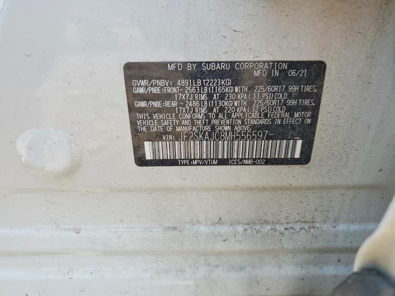 Aukcja sprzedaży 2021 Subaru Forester, vin: JF2SKAJC8MH556597, numer aukcji: 60151786