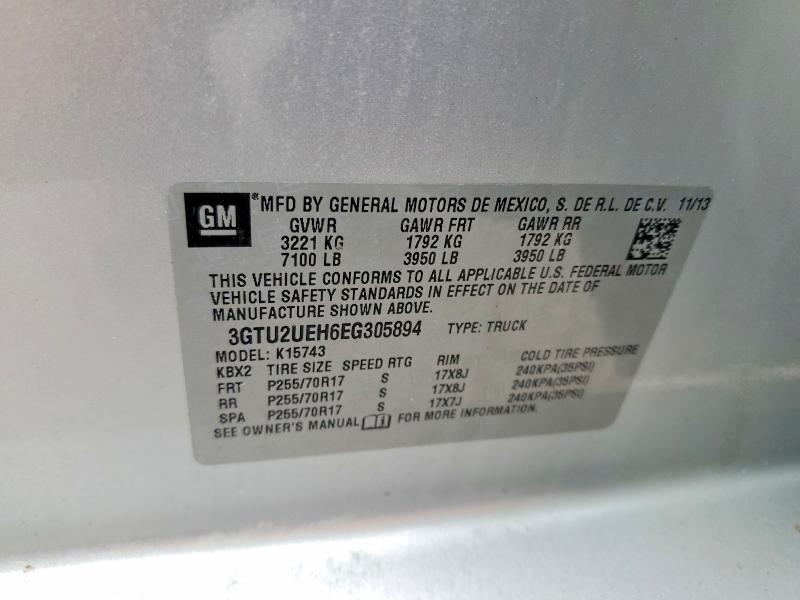 63008006 :رقم المزاد ، 3GTU2UEH6EG305894 vin ، 2014 Gmc Sierra مزاد بيع