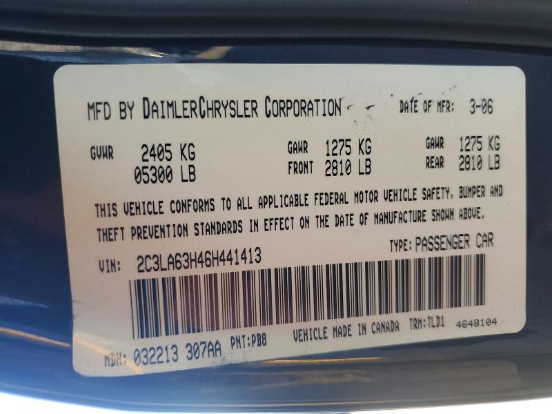 Продаж на аукціоні авто 2006 Chrysler 300c, vin: 2C3LA63H46H441413, номер лоту: 61801176