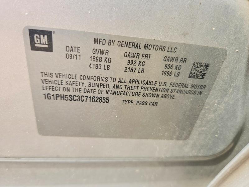 Продаж на аукціоні авто 2012 Chevrolet Cruze, vin: 1G1PH5SC3C7162835, номер лоту: 62433406