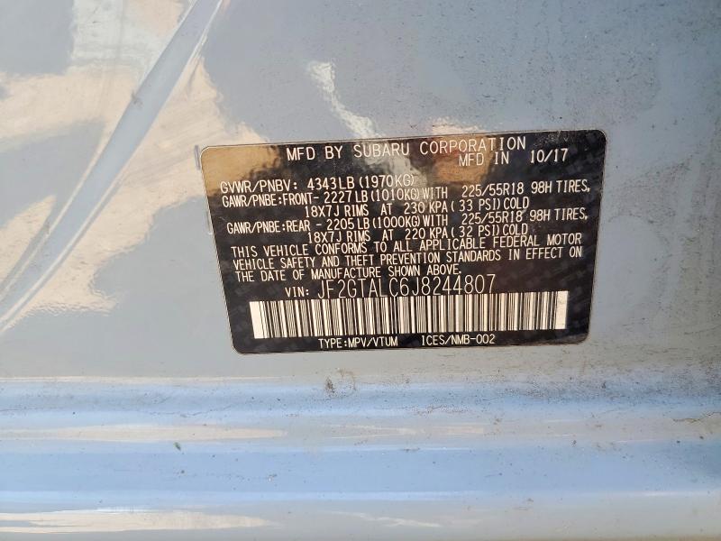 Продаж на аукціоні авто 2018 Subaru Crosstrek, vin: JF2GTALC6J8244807, номер лоту: 61546176