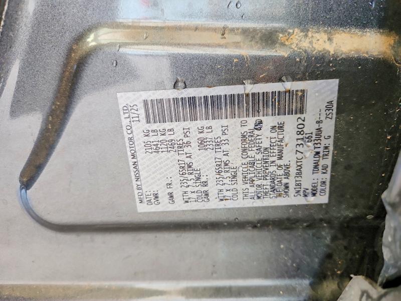 Продаж на аукціоні авто 2026 Nissan Rogue, vin: 5N1BT3BAXTC731802, номер лоту: 61205086