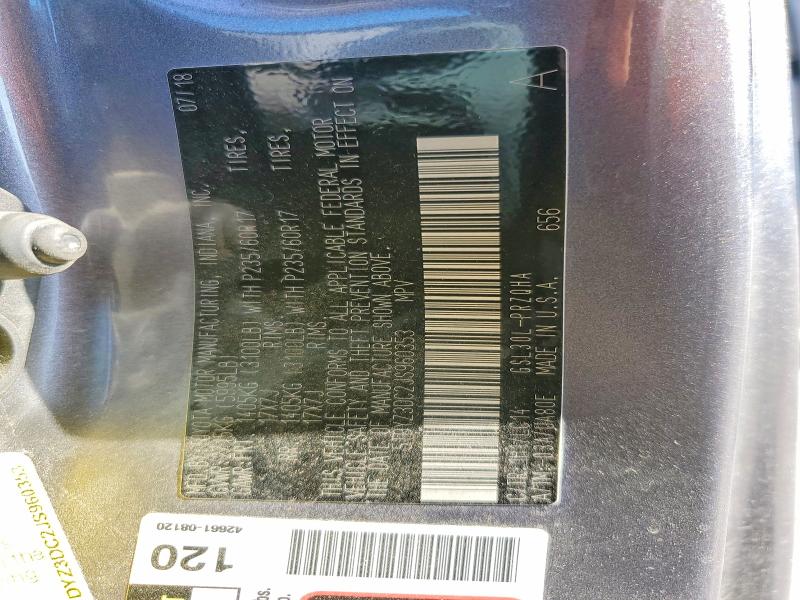 2018 Toyota Sienna მანქანა იყიდება აუქციონზე, vin: 5TDYZ3DC2JS960353, აუქციონის ნომერი: 63132846