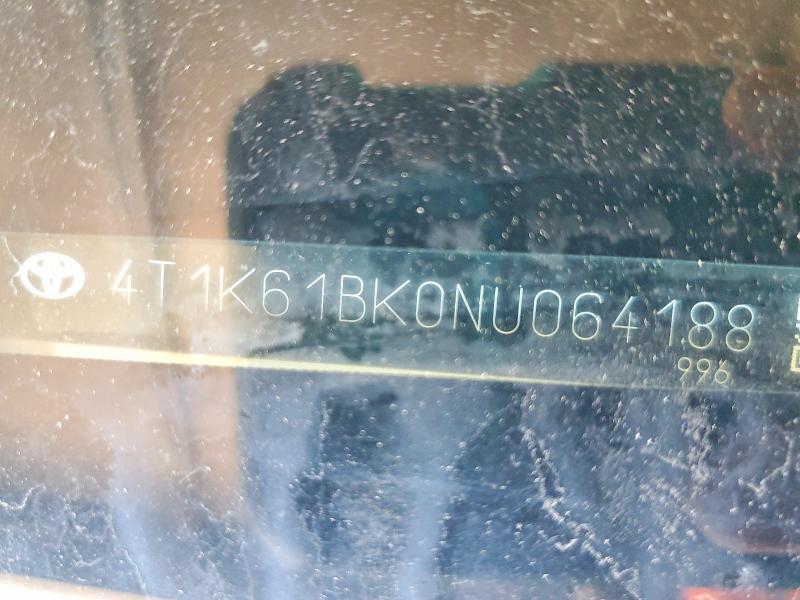 Aukcja sprzedaży 2022 Toyota Camry, vin: 4T1K61BK0NU064188, numer aukcji: 62276586
