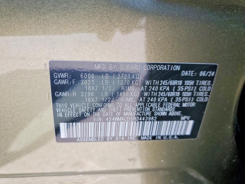 Продажа на аукционе авто 2024 Subaru Ascent, vin: 4S4WMACD5R3443982, номер лота: 60571466