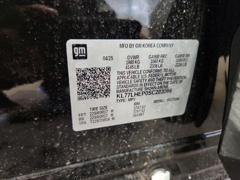 62086486 :رقم المزاد ، KL77LHEP0SC283086 vin ، 2025 Chevrolet Trax مزاد بيع