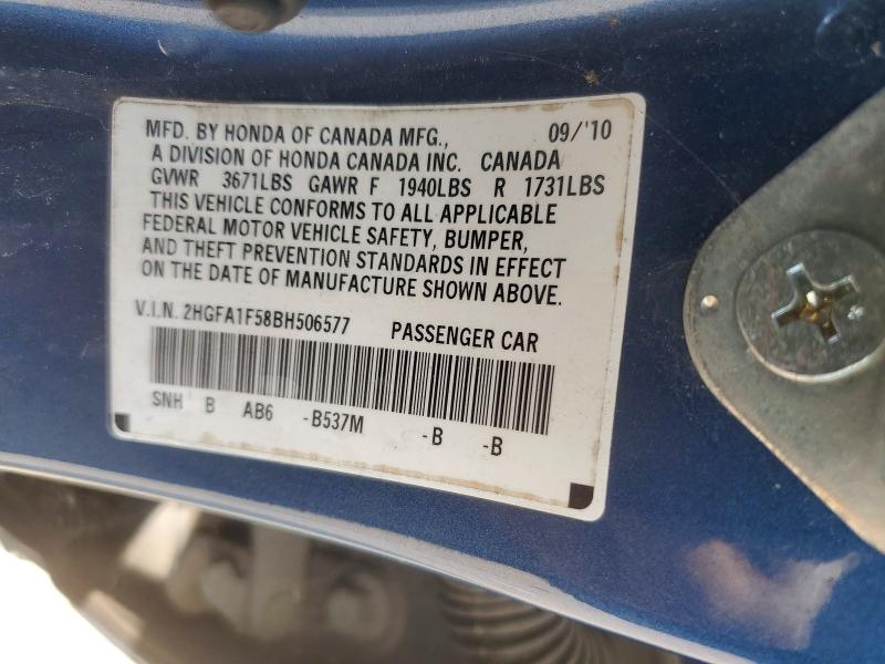 Aukcja sprzedaży 2011 Honda Civic, vin: 2HGFA1F58BH506577, numer aukcji: 60779026