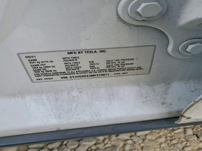 Aukcja sprzedaży 2021 Tesla Model Y, vin: 5YJYGDEE3MF279011, numer aukcji: 59394486