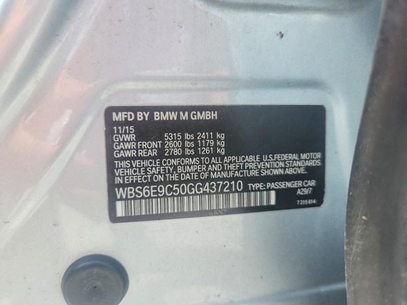 Продажа на аукционе авто 2016 Bmw M6, vin: WBS6E9C50GG437210, номер лота: 61466586