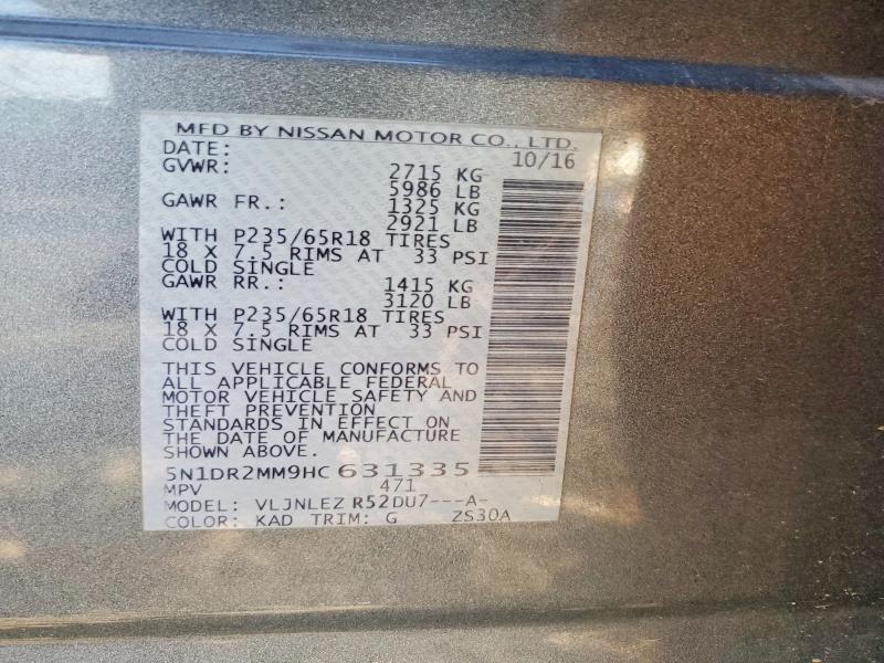 Aukcja sprzedaży 2017 Nissan Pathfinder, vin: 5N1DR2MM9HC631335, numer aukcji: 62617936