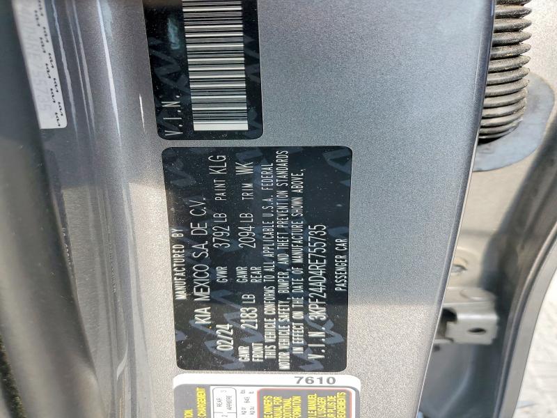 2024 Kia Forte მანქანა იყიდება აუქციონზე, vin: 3KPF24AD4RE755735, აუქციონის ნომერი: 60032436