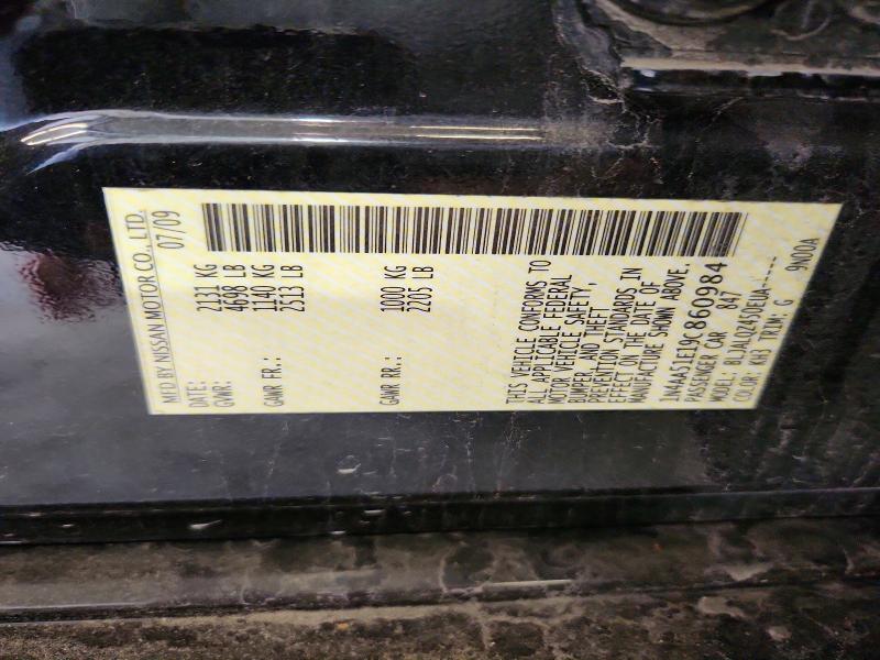 59861466 :رقم المزاد ، 1N4AA51E19C860984 vin ، 2009 Nissan Maxima مزاد بيع