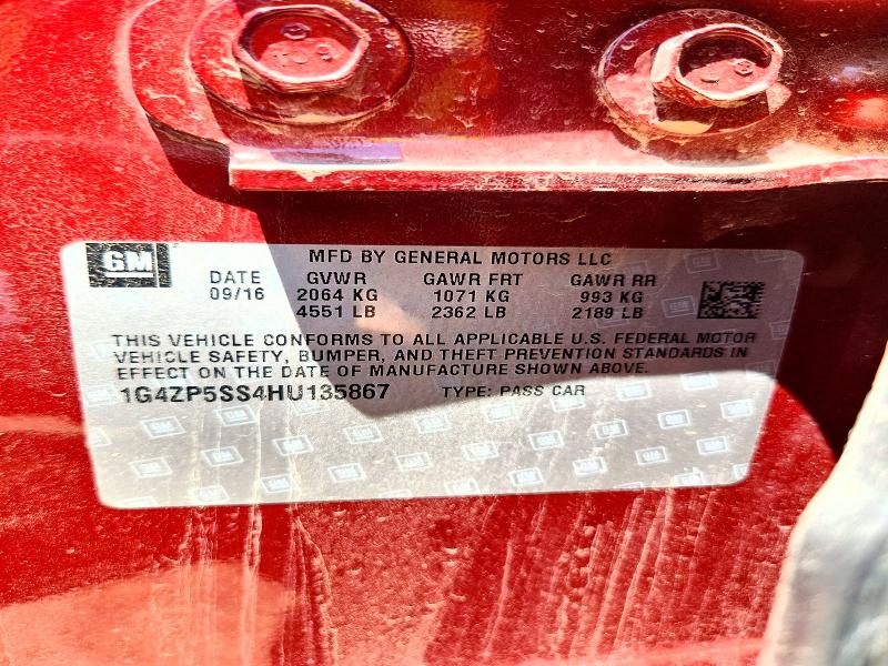 2017 Buick Lacrosse მანქანა იყიდება აუქციონზე, vin: 1G4ZP5SS4HU135867, აუქციონის ნომერი: 59983266