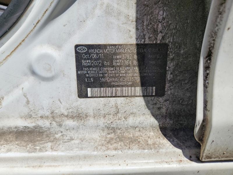 2012 Hyundai Elantra მანქანა იყიდება აუქციონზე, vin: 5NPDH4AE4CH113761, აუქციონის ნომერი: 60660116