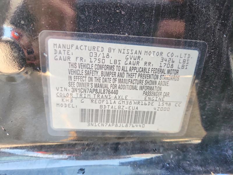 Aukcja sprzedaży 2018 Nissan Versa, vin: 3N1CN7AP8JL876440, numer aukcji: 60220156