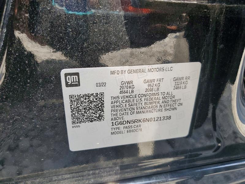 2022 Cadillac Ct5 მანქანა იყიდება აუქციონზე, vin: 1G6DN5RK6N0121338, აუქციონის ნომერი: 59307356