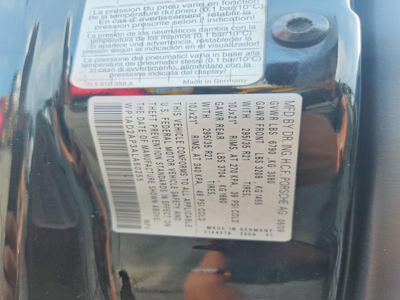 Продажа на аукционе авто 2010 Porsche Cayenne, vin: WP1AD2AP3ALA60255, номер лота: 62763066