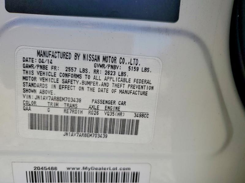 Aukcja sprzedaży 2014 Infiniti Q50 Hybrid, vin: JN1AV7AR8EM703439, numer aukcji: 60526416