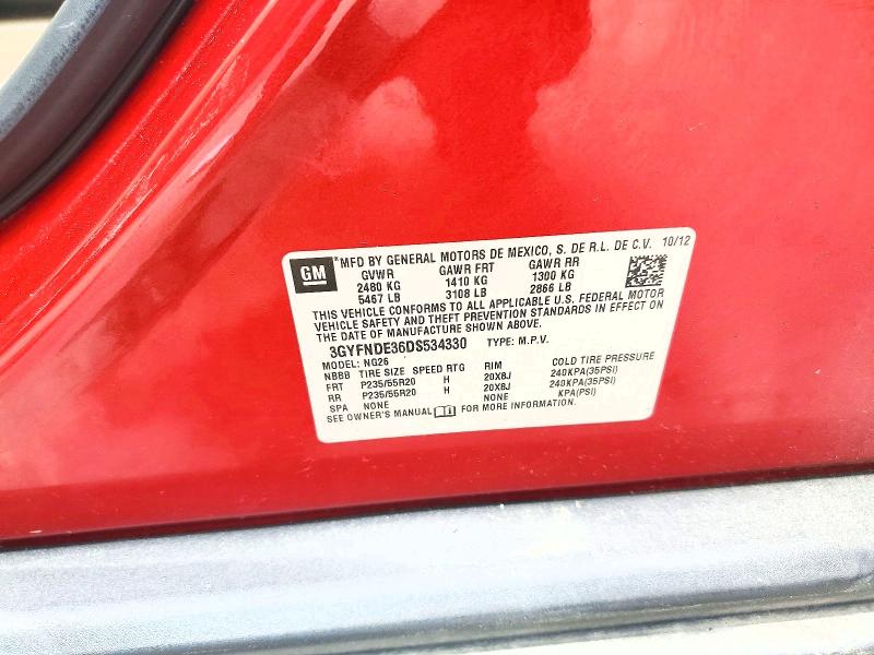 60430306 :رقم المزاد ، 3GYFNDE36DS534330 vin ، 2013 Cadillac Srx مزاد بيع