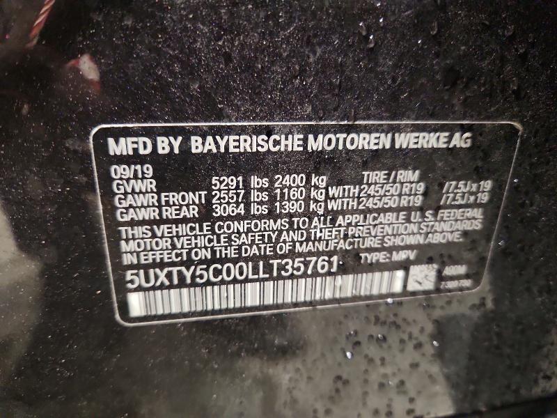 2020 Bmw X3 მანქანა იყიდება აუქციონზე, vin: 5UXTY5C00LLT35761, აუქციონის ნომერი: 62563136