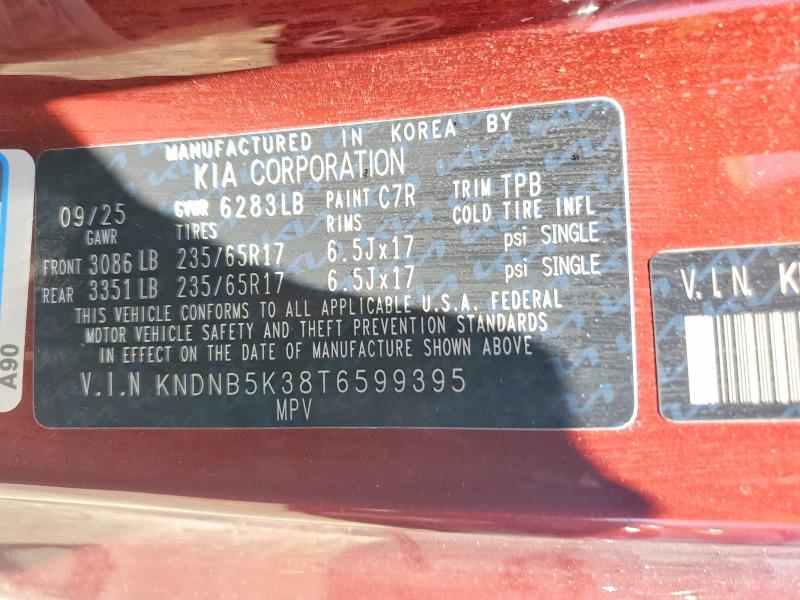 Продажа на аукционе авто 2026 Kia Carnival, vin: KNDNB5K38T6599395, номер лота: 60405506