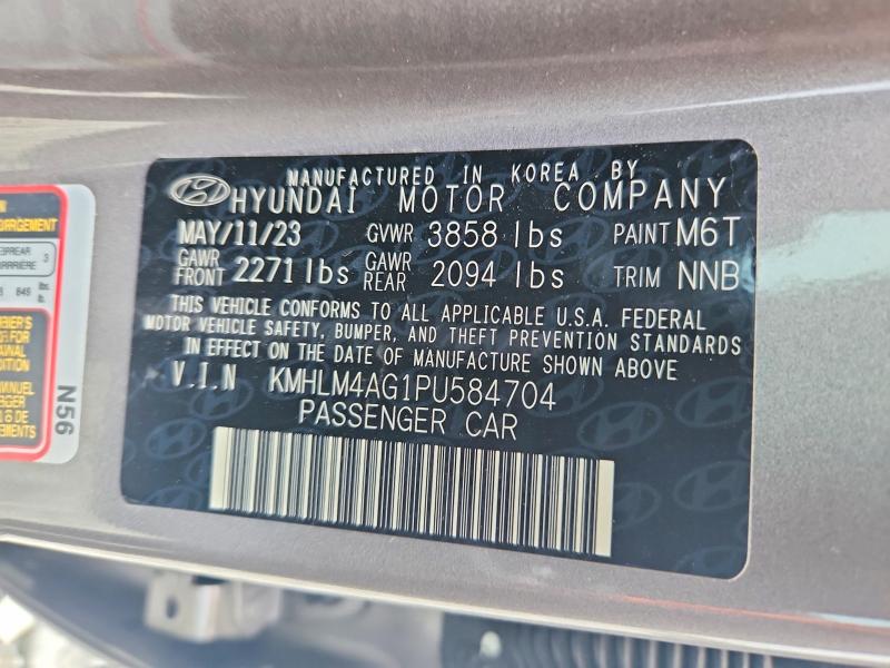 61169316 :رقم المزاد ، KMHLM4AG1PU584704 vin ، 2023 Hyundai Elantra مزاد بيع