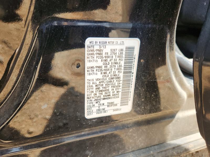 Продаж на аукціоні авто 2013 Nissan Murano, vin: JN8AZ1MW4DW316264, номер лоту: 63407416