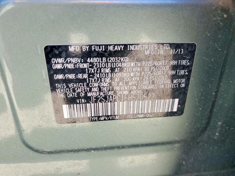 Продажа на аукционе авто 2014 Subaru Forester, vin: JF2SJAPC1EH520522, номер лота: 59845946