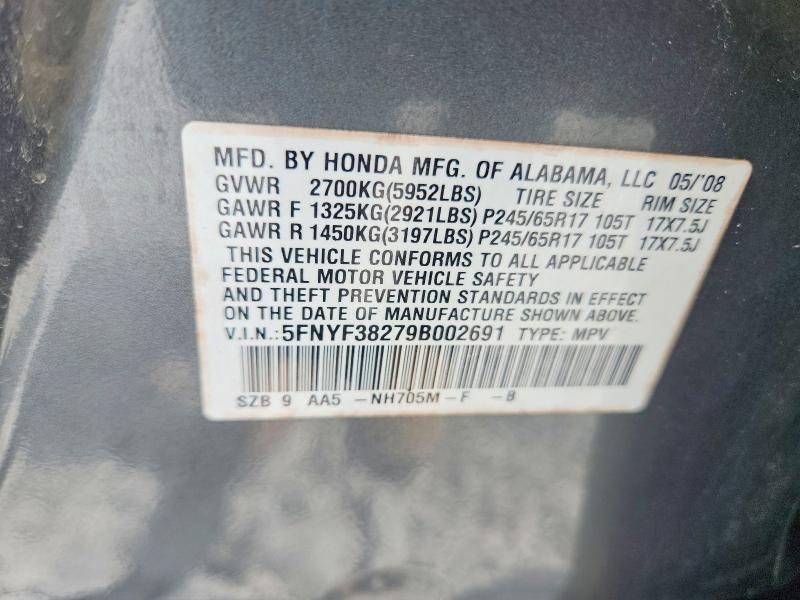Aukcja sprzedaży 2009 Honda Pilot, vin: 5FNYF38279B002691, numer aukcji: 60956366