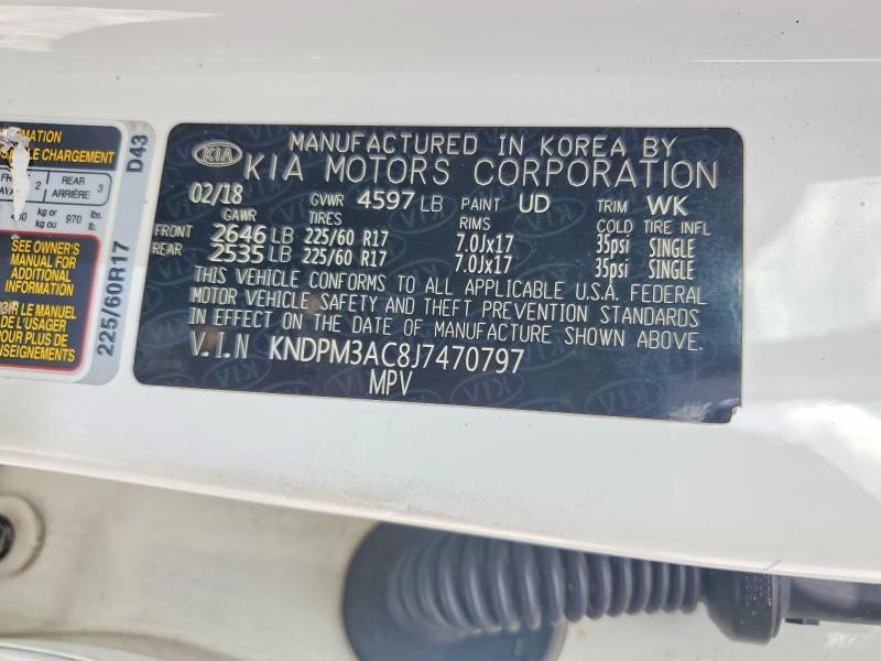 61883106 :رقم المزاد ، KNDPM3AC8J7470797 vin ، 2018 Kia Sportage مزاد بيع