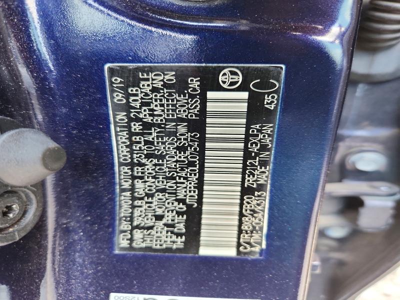 Aukcja sprzedaży 2020 Toyota Corolla, vin: JTDEPRAE0LJ075473, numer aukcji: 85448655