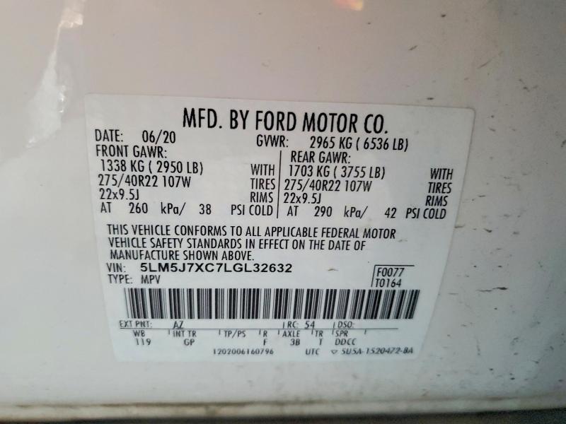 Продажа на аукционе авто 2020 Lincoln Aviator, vin: 5LM5J7XC7LGL32632, номер лота: 63074286