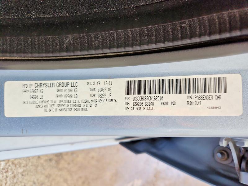 57228806 :رقم المزاد ، 1C3CCBCB7CN162510 vin ، 2012 Chrysler 200 مزاد بيع