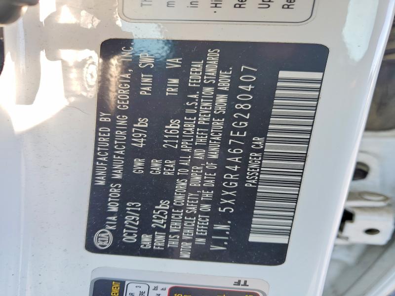 Aukcja sprzedaży 2014 Kia Optima, vin: 5XXGR4A67EG280407, numer aukcji: 59852976