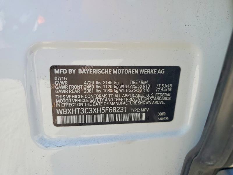 Aukcja sprzedaży 2017 Bmw X1, vin: WBXHT3C3XH5F68231, numer aukcji: 61979796
