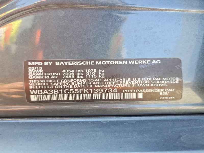 Продаж на аукціоні авто 2015 Bmw 320, vin: WBA3B1C55FK139734, номер лоту: 60750286