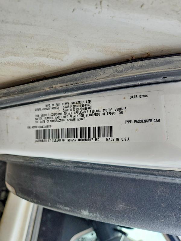 59366136 :رقم المزاد ، 4S3BL616957208110 vin ، 2005 Subaru Legacy مزاد بيع