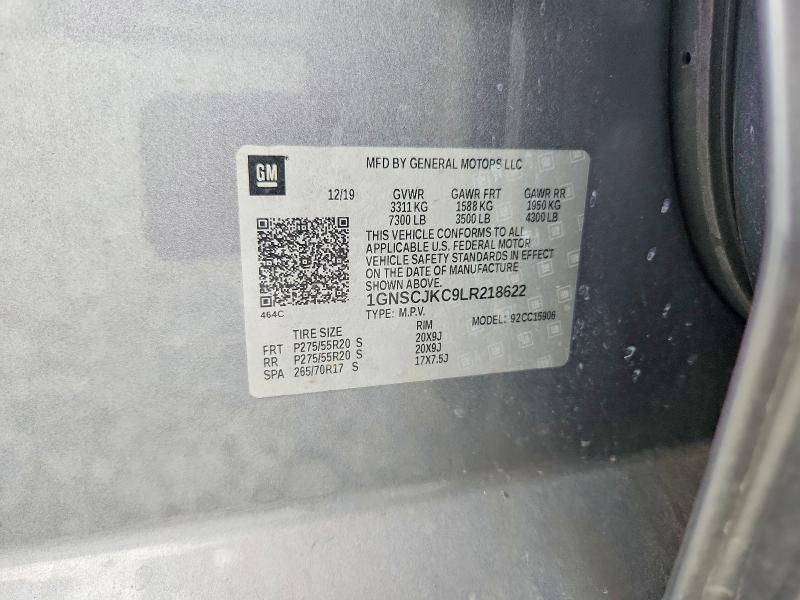 Продажа на аукционе авто 2020 Chevrolet Suburban, vin: 1GNSCJKC9LR218622, номер лота: 60221106