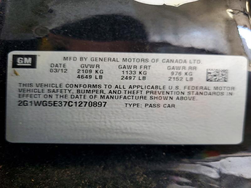 Продажа на аукционе авто 2012 Chevrolet Impala, vin: 2G1WG5E37C1270897, номер лота: 60254096