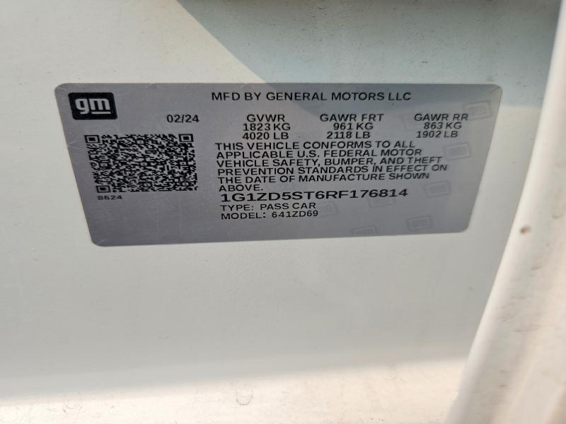 Aukcja sprzedaży 2024 Chevrolet Malibu, vin: 1G1ZD5ST6RF176814, numer aukcji: 61584476