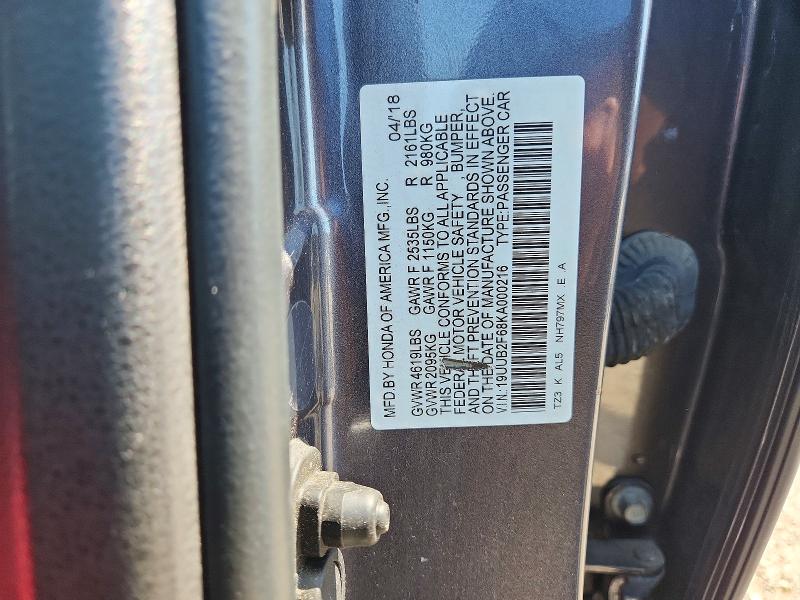 Aukcja sprzedaży 2019 Acura Tlx, vin: 19UUB2F68KA000216, numer aukcji: 60208546
