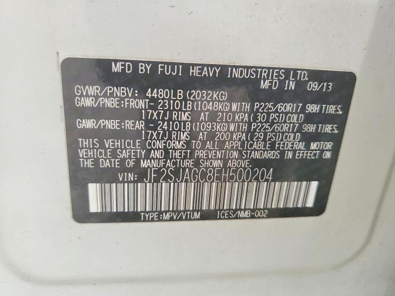 Продаж на аукціоні авто 2014 Subaru Forester, vin: JF2SJAGC8EH500204, номер лоту: 63152816