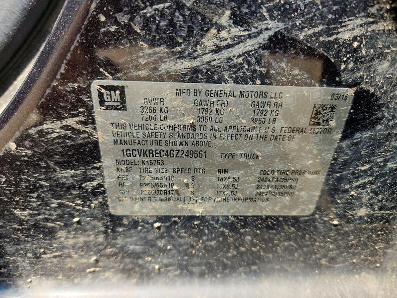2016 Chevrolet Silverado მანქანა იყიდება აუქციონზე, vin: 1GCVKREC4GZ249561, აუქციონის ნომერი: 60329976