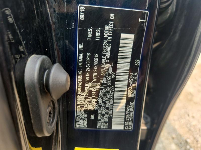 Продаж на аукціоні авто 2019 Toyota Highlander, vin: 5TDZZRFH0KS347228, номер лоту: 61595506