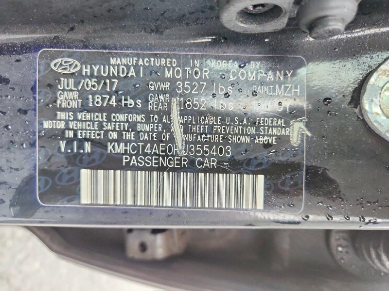 Продаж на аукціоні авто 2017 Hyundai Accent, vin: KMHCT4AE0HU355403, номер лоту: 62912006