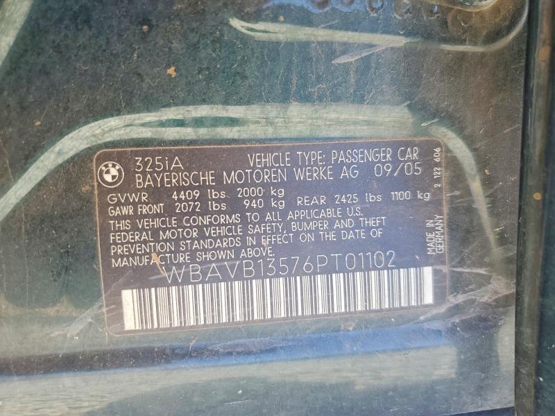 Продаж на аукціоні авто 2006 Bmw 325, vin: WBAVB13576PT01102, номер лоту: 60629896
