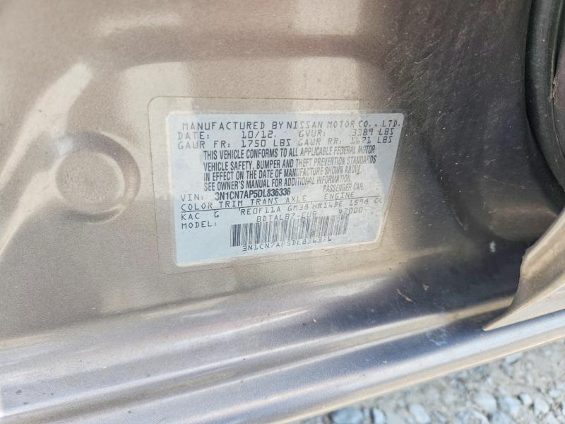 Aukcja sprzedaży 2013 Nissan Versa, vin: 3N1CN7AP5DL836336, numer aukcji: 60191386