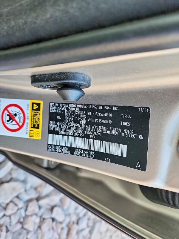 2015 Toyota Highlander მანქანა იყიდება აუქციონზე, vin: 5TDKKRFH2FS054457, აუქციონის ნომერი: 59600176